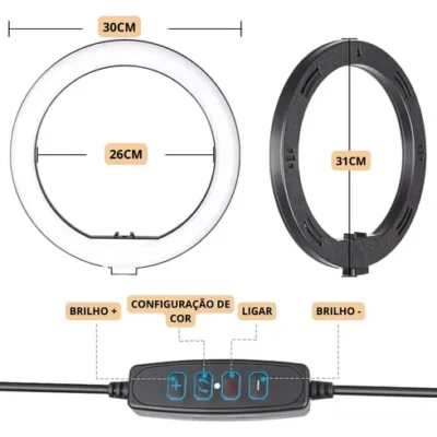 Ringlinght Led Luz Flash Estudio Profissional Com Tripe 210m