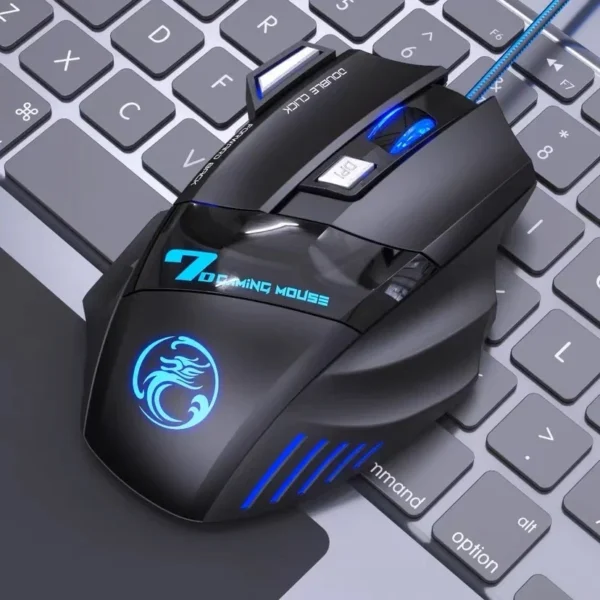 Mouse Gamer Profissional LED Laser X7 - 3200 DPI, USB, Botões Programáveis