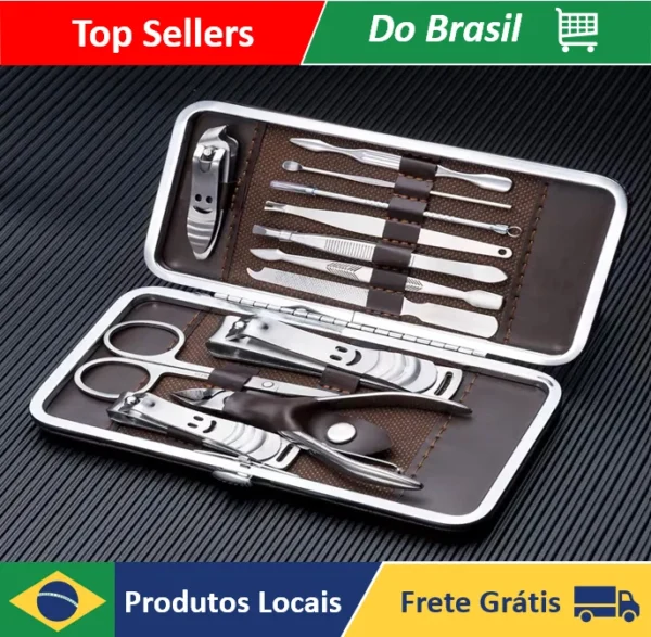 Kit Portátil de Manicure com Cortador de Unhas, Pinça e Tesoura - Image 2